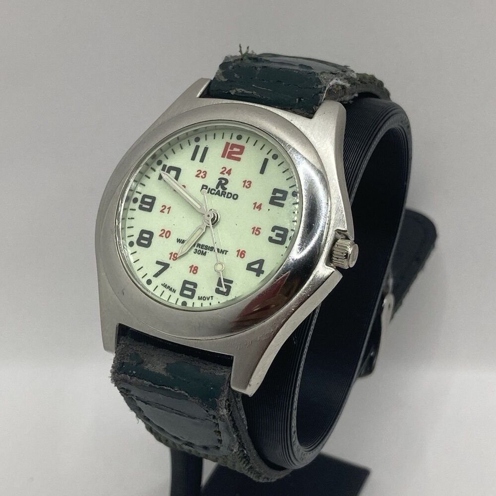 Ricardo Men's Watch Japan Movement Running With New Battery Band Loop Missing